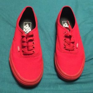 Crimson red authentic vans women 8/ men 6.5